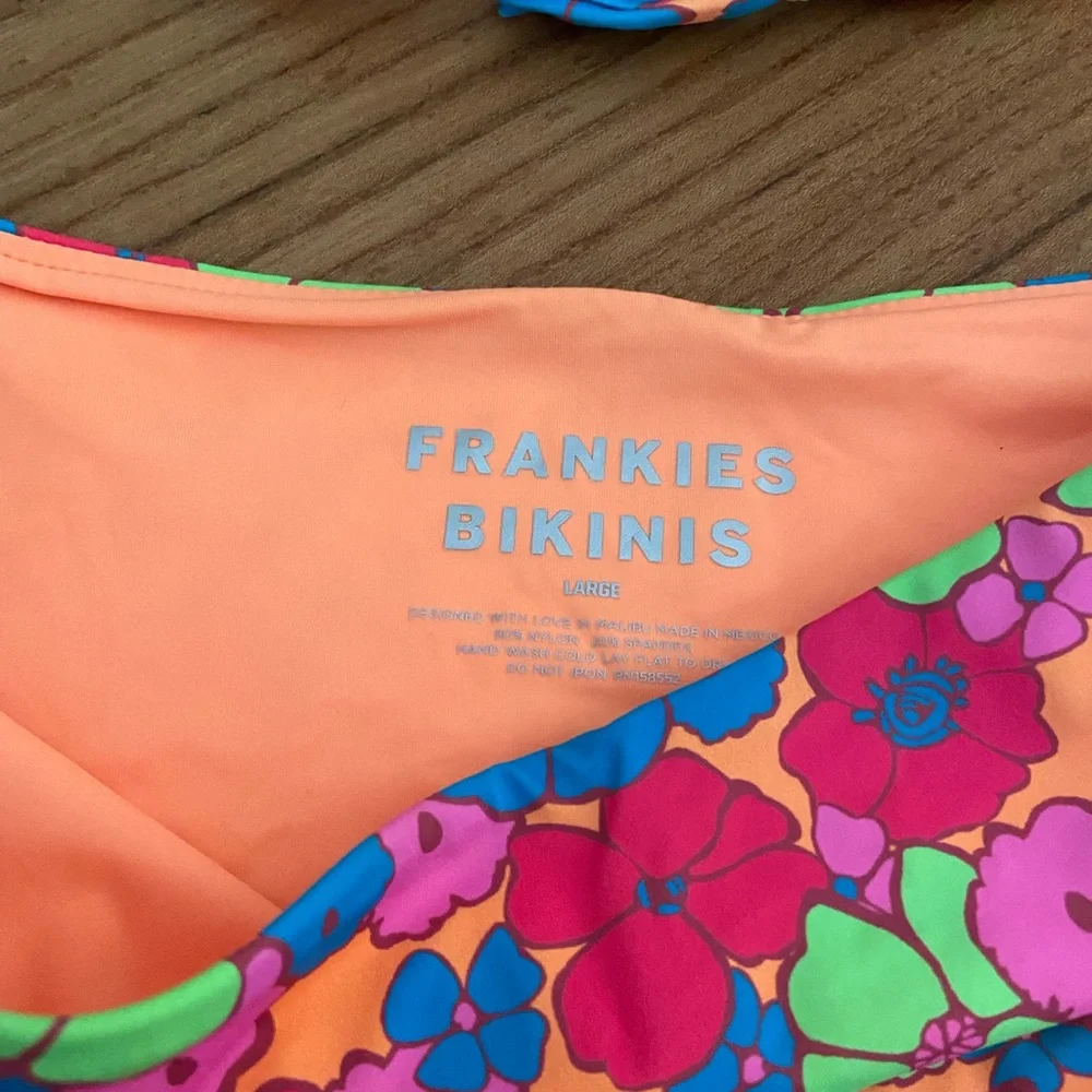 Frankie's Bikinis Neon Floral High-Waist Bikini Set - Pink, Blue, Green, Orange